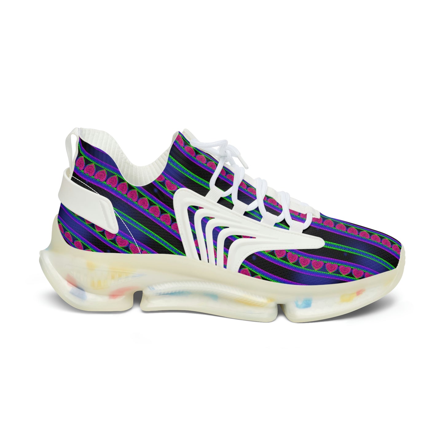 Women's Dark Heart Contrast Mesh Sneakers