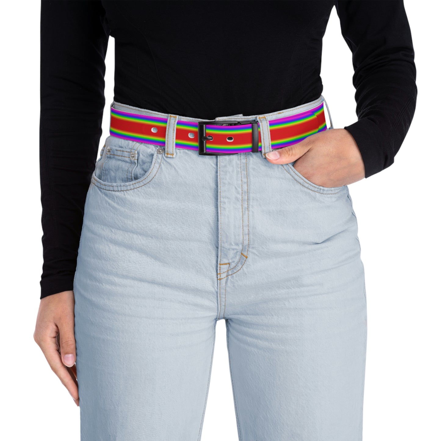 Rainbow Angel Leather Belt