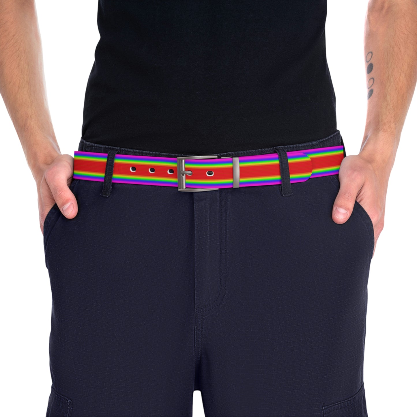 Rainbow Angel Leather Belt