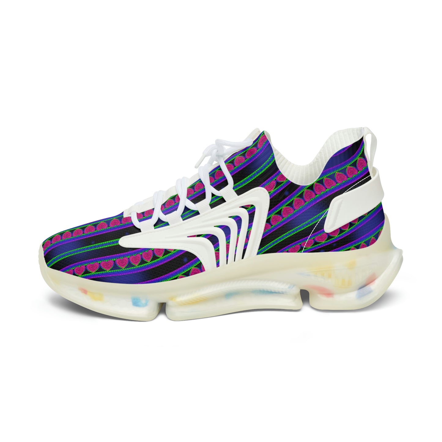 Women's Dark Heart Contrast Mesh Sneakers