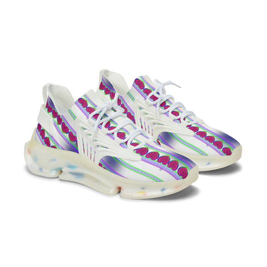 Women's Daddy's Angel Heavenly Heart White Mesh Athletic Sneakers