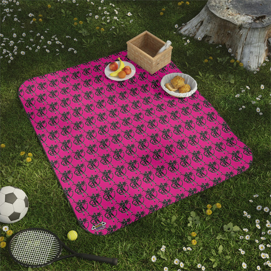 Space Daddy Naughty Angel Picnic Blanket 51 x 61 in