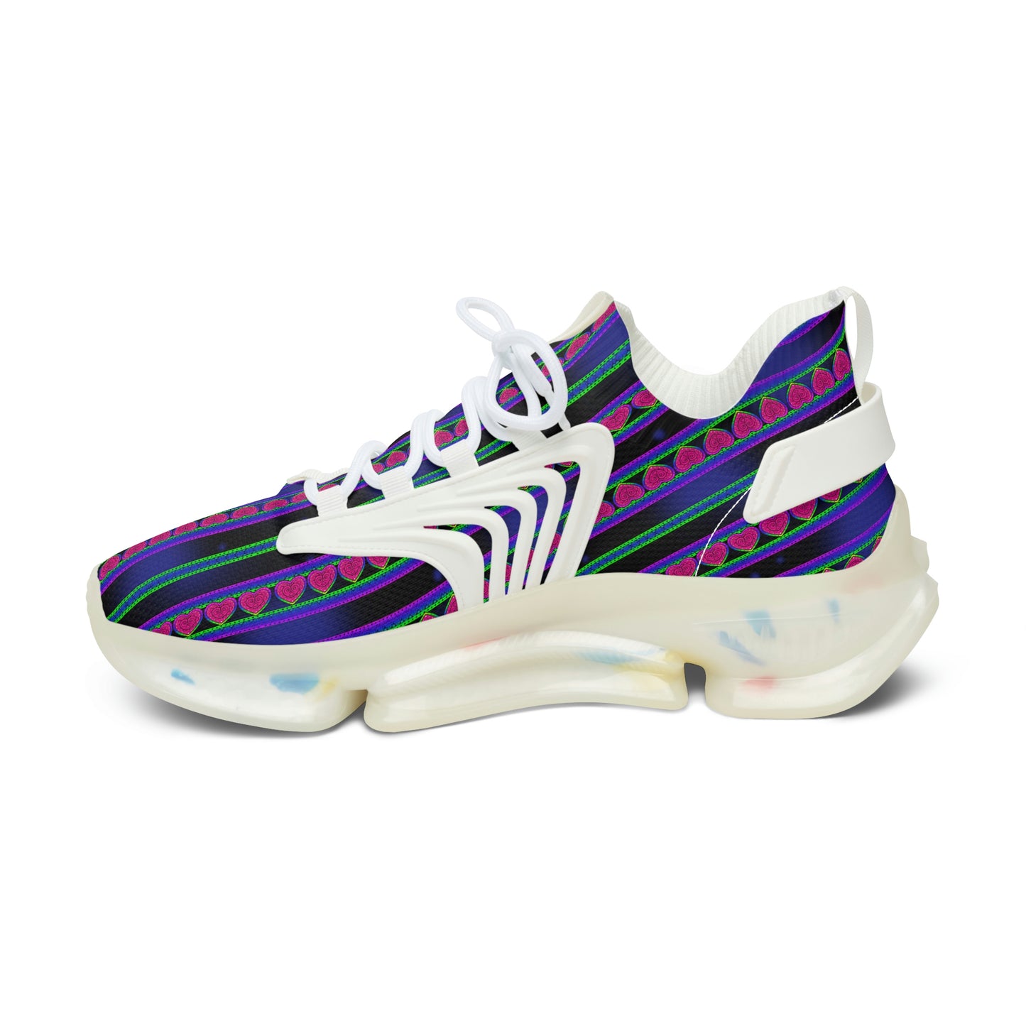 Women's Dark Heart Contrast Mesh Sneakers