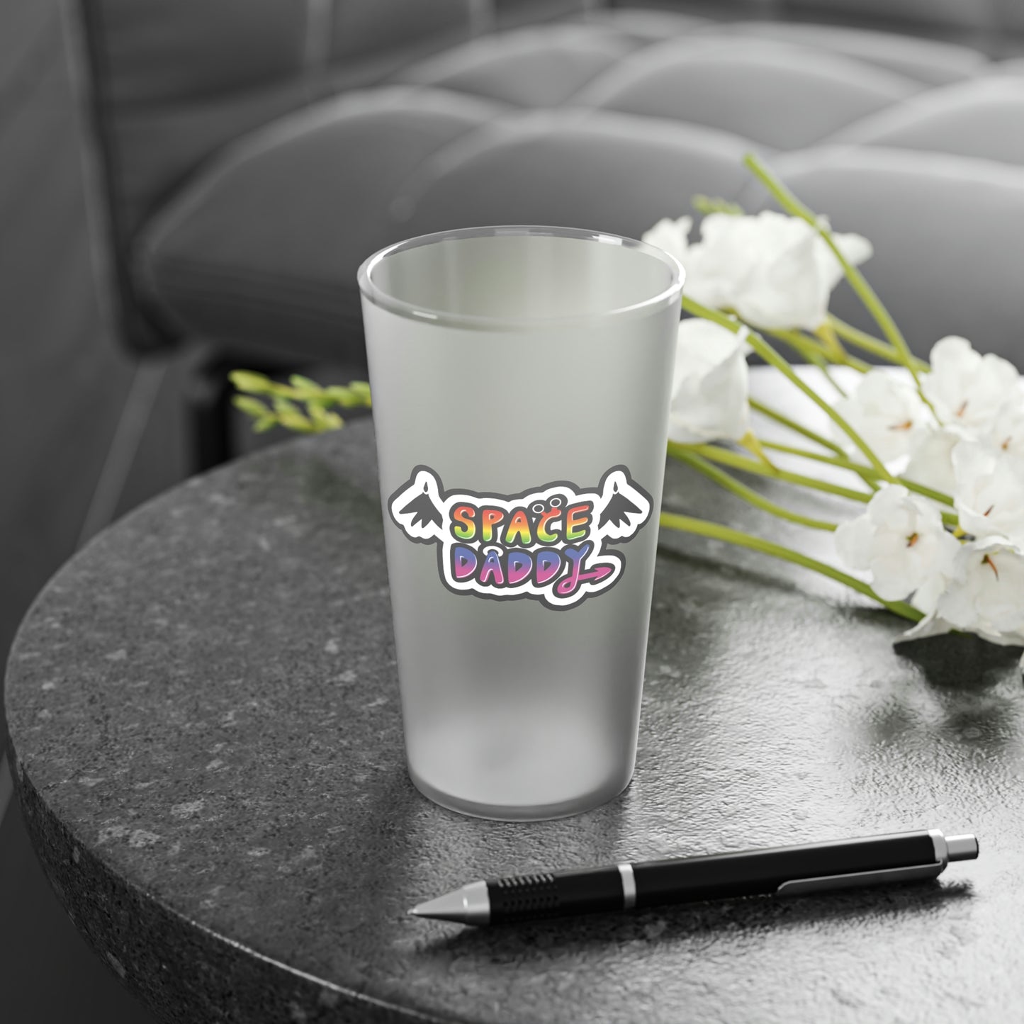 Space Daddy Frosted Pint Glass, 16oz