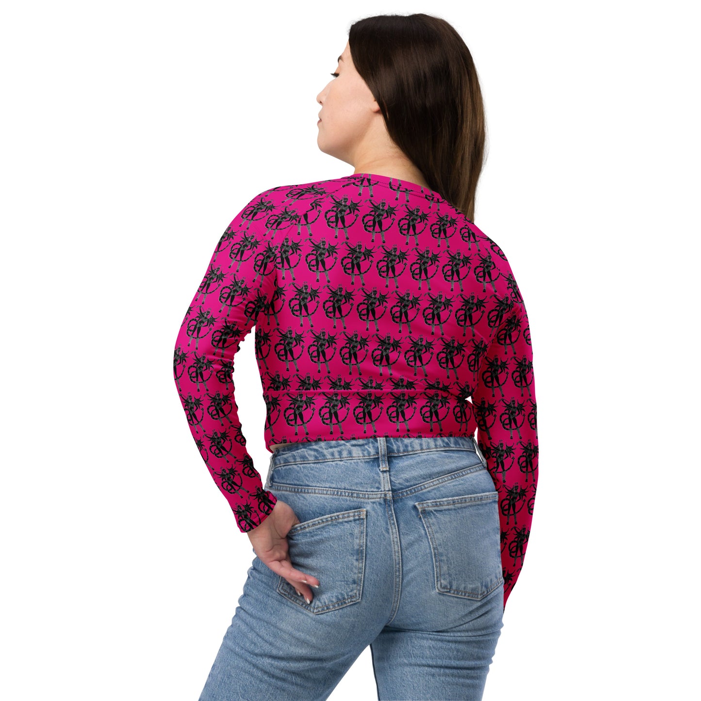 Space Daddy Women's Naughty Angel Recycled Long Sleeve Crop Top
