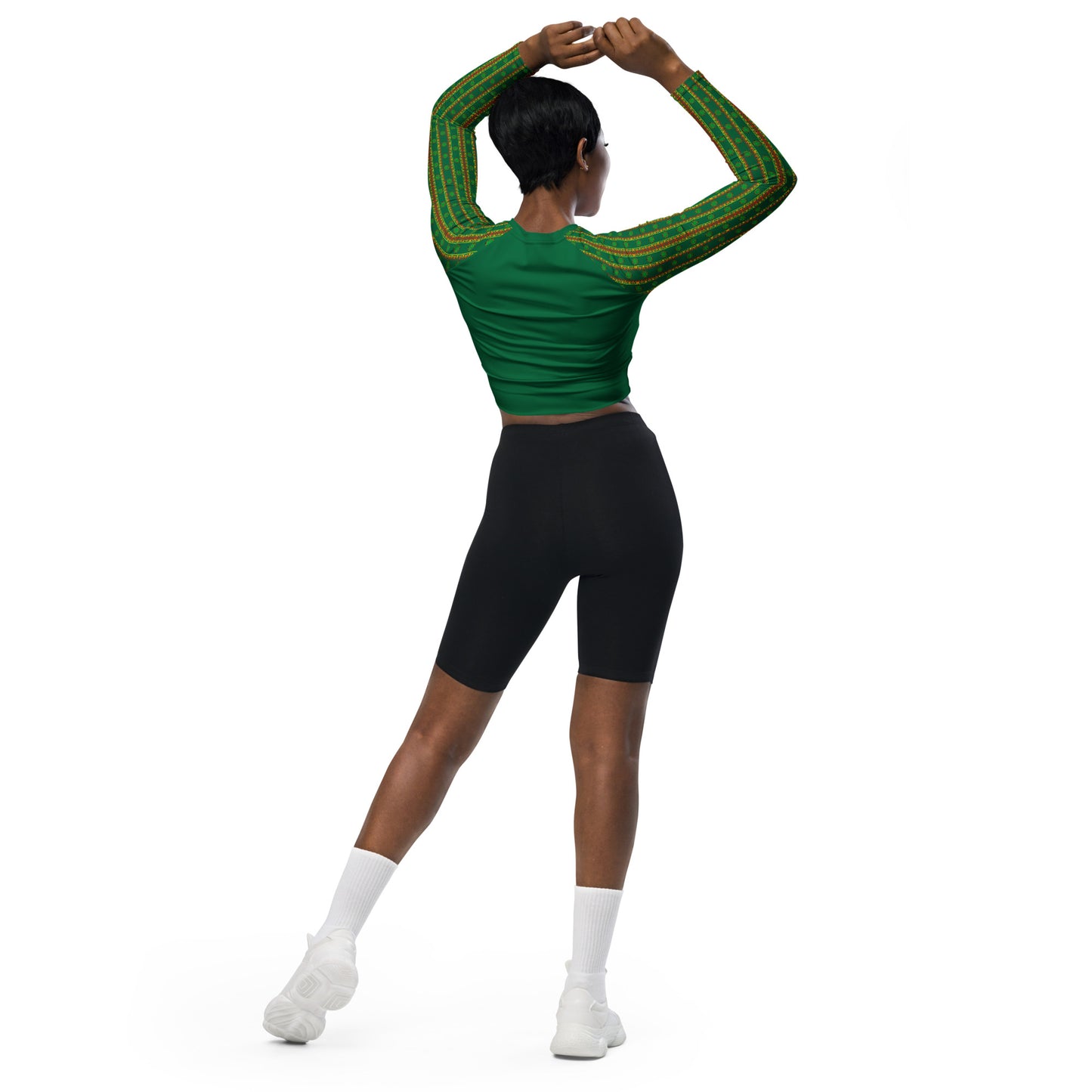 Space Daddy Women's Alien Emerald Recycled Long Sleeve Crop Top