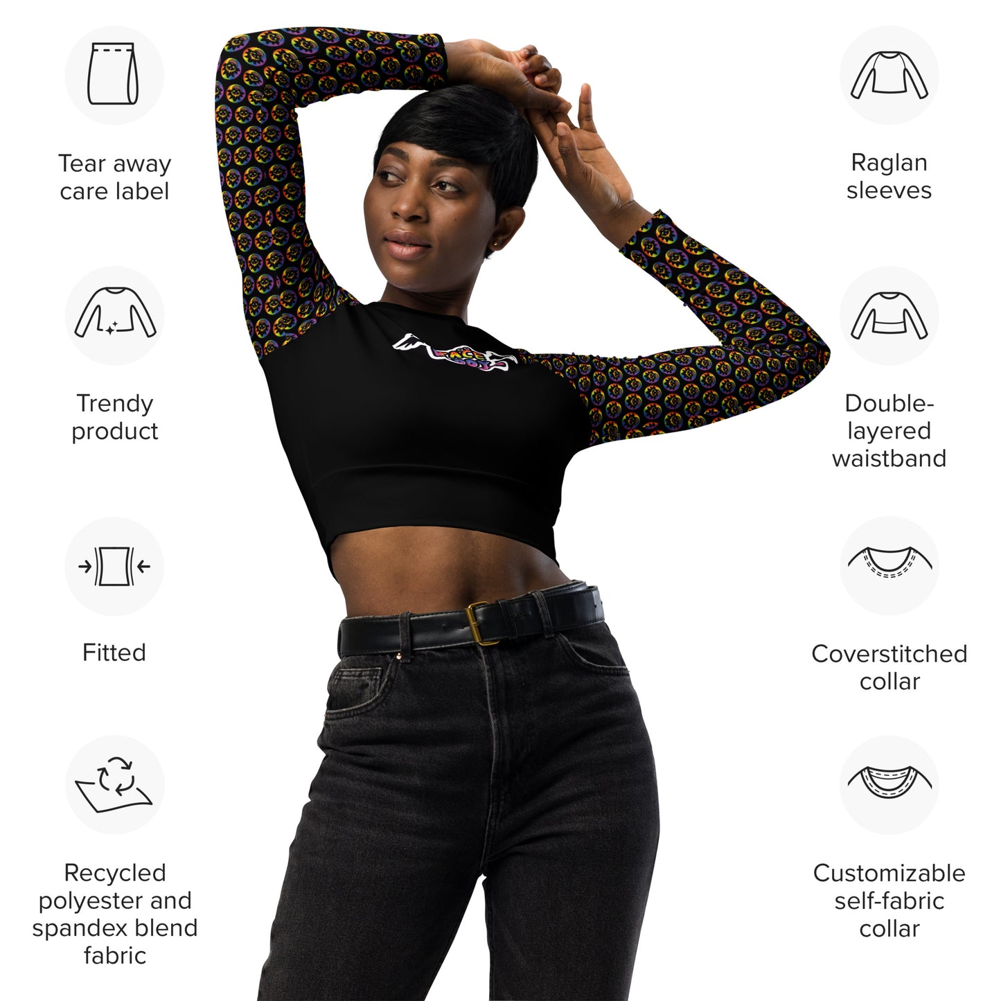 Space Daddy Women's Icon Recycled Long-Sleeve Crop Top