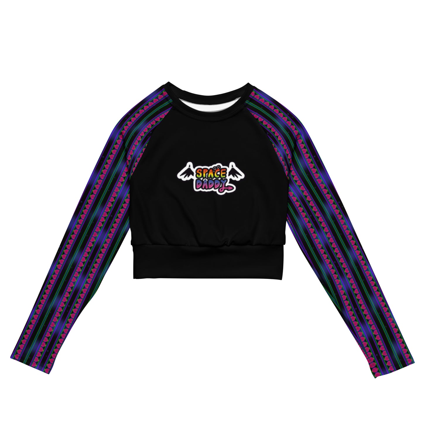 Space Daddy Women's Dark Heart Recycled Long Sleeve Crop Top