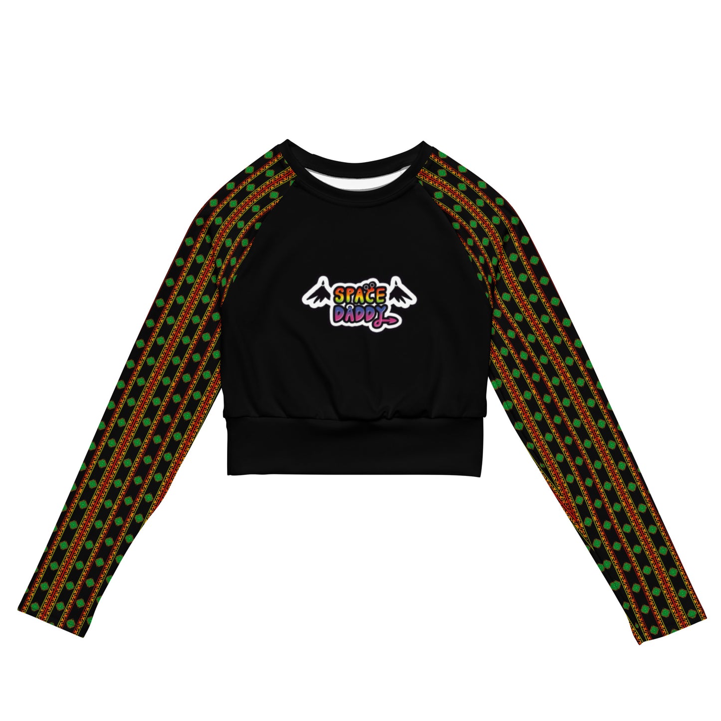 Space Daddy Women's Twilight Emerald Recycled Long Sleeve Crop Top