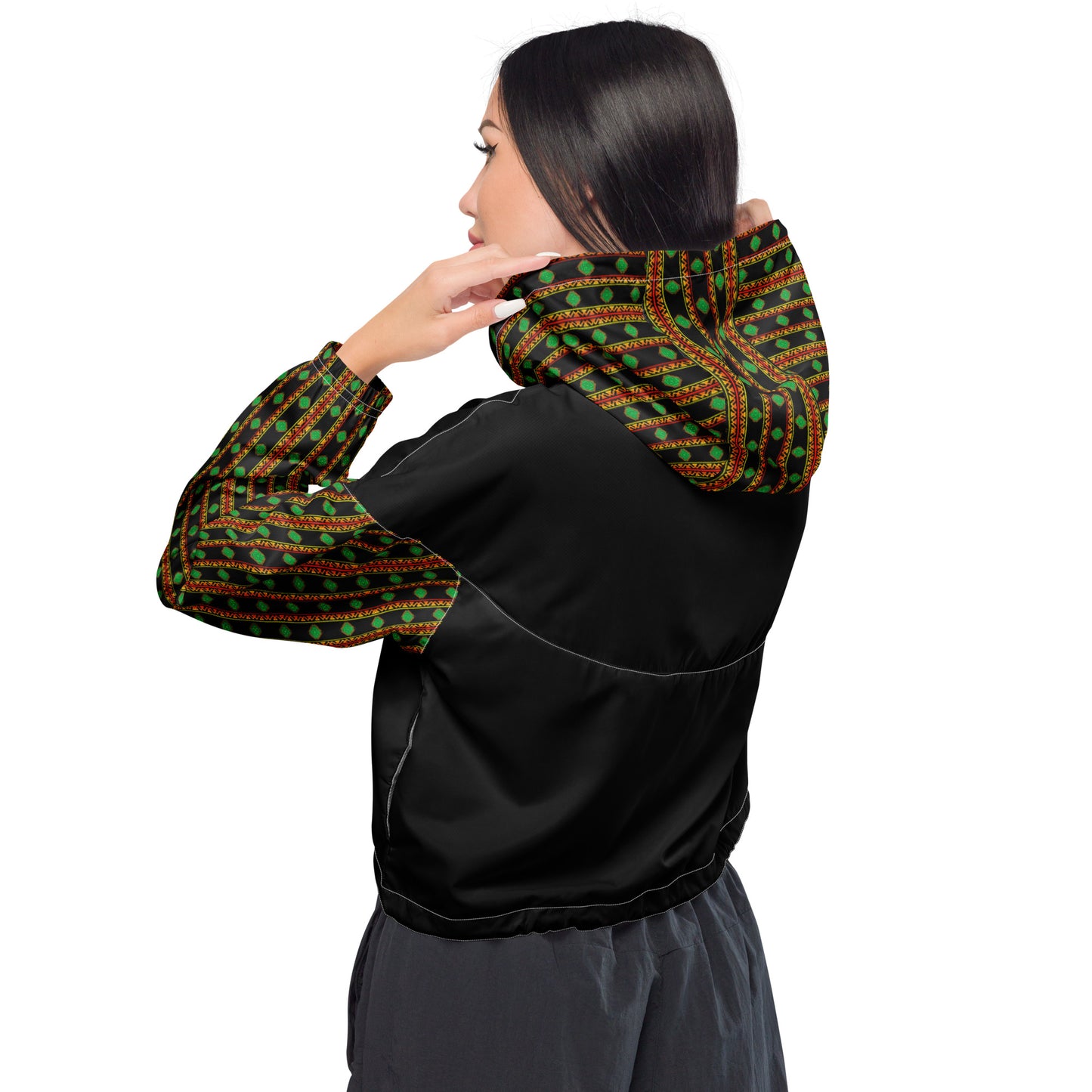 Space Daddy Women's Twilight Emerald Cropped Windbreaker
