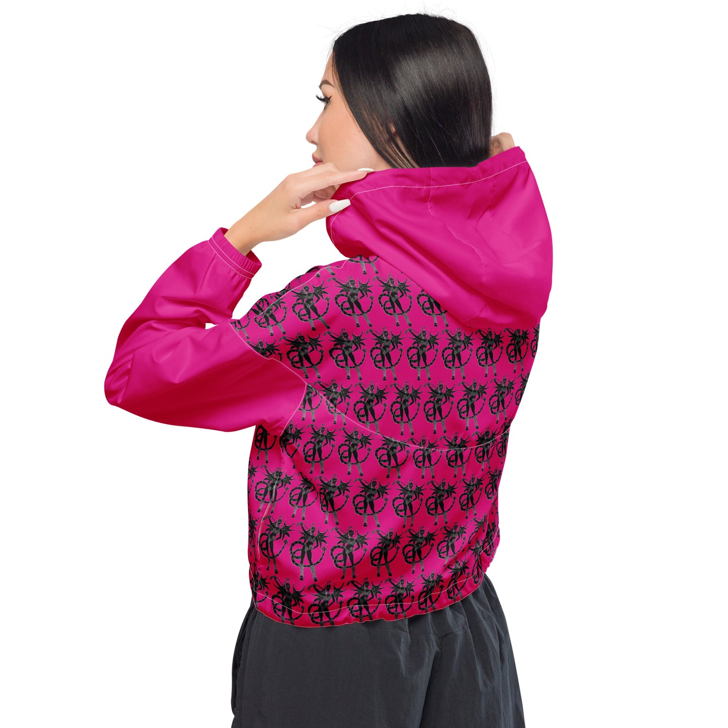 Space Daddy Naughty Angel Cropped Windbreaker