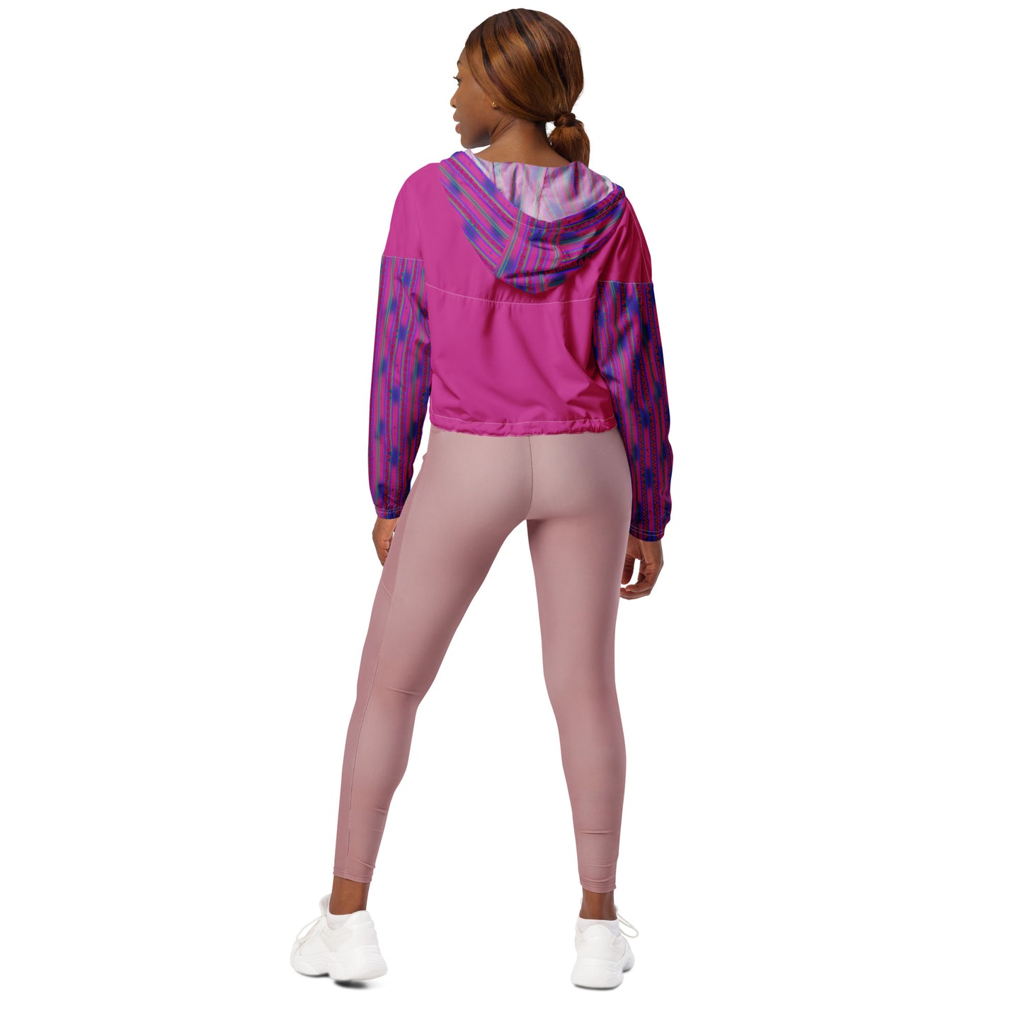 Space Daddy Women's Heart Lace Cropped Windbreaker