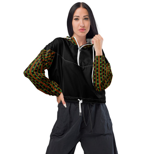 Space Daddy Women's Twilight Emerald Cropped Windbreaker