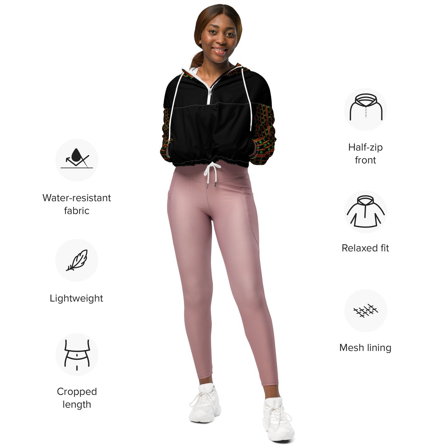 Space Daddy Women's Twilight Emerald Cropped Windbreaker