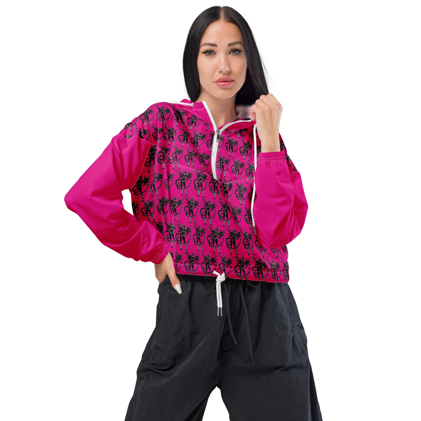 Space Daddy Naughty Angel Cropped Windbreaker