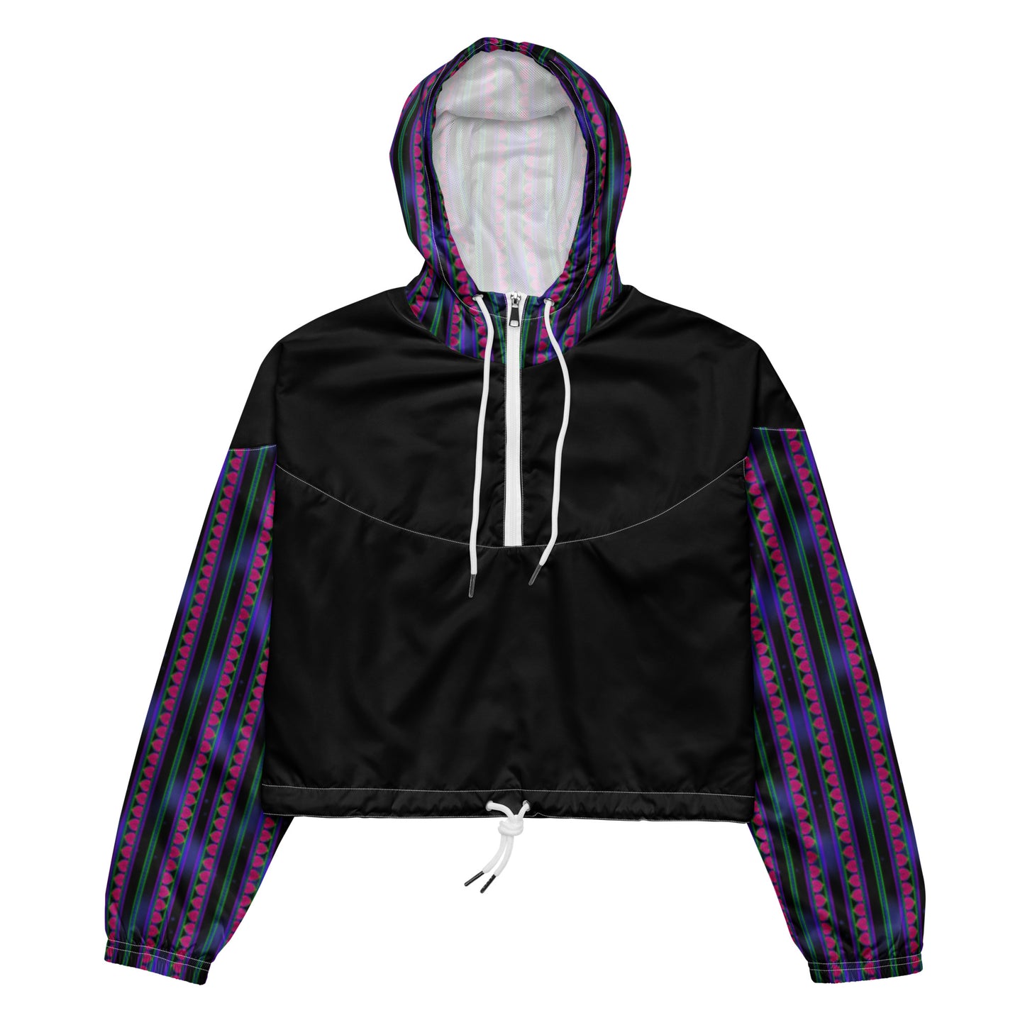 Space Daddy Women's Dark Heart Cropped Windbreaker