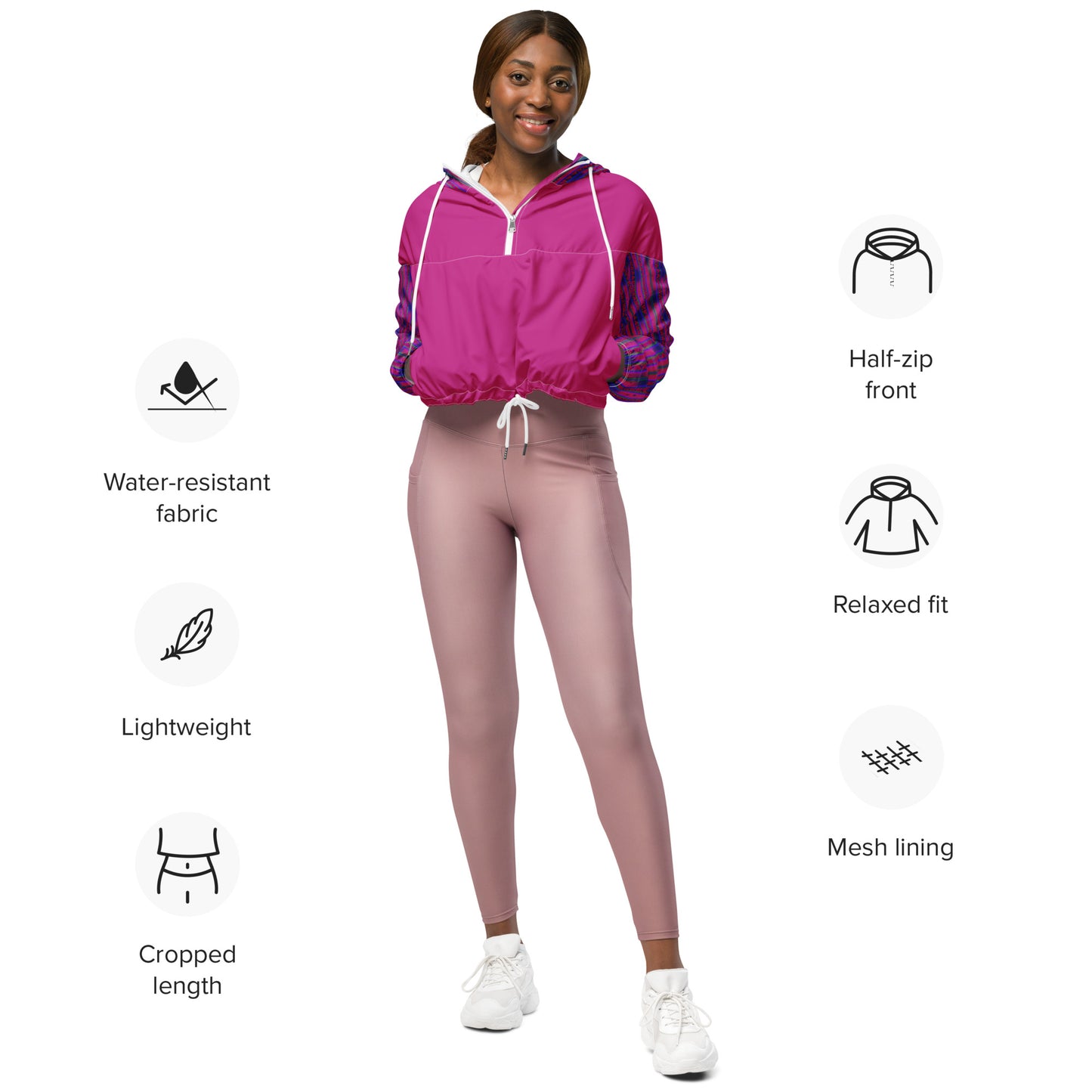 Space Daddy Women's Heart Lace Cropped Windbreaker