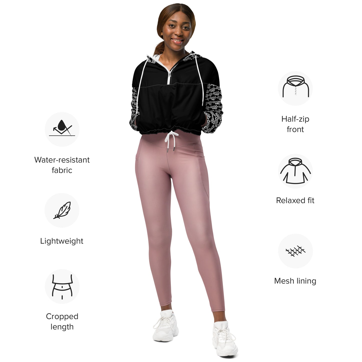 Space Daddy Women's Spooky Cropped Windbreaker