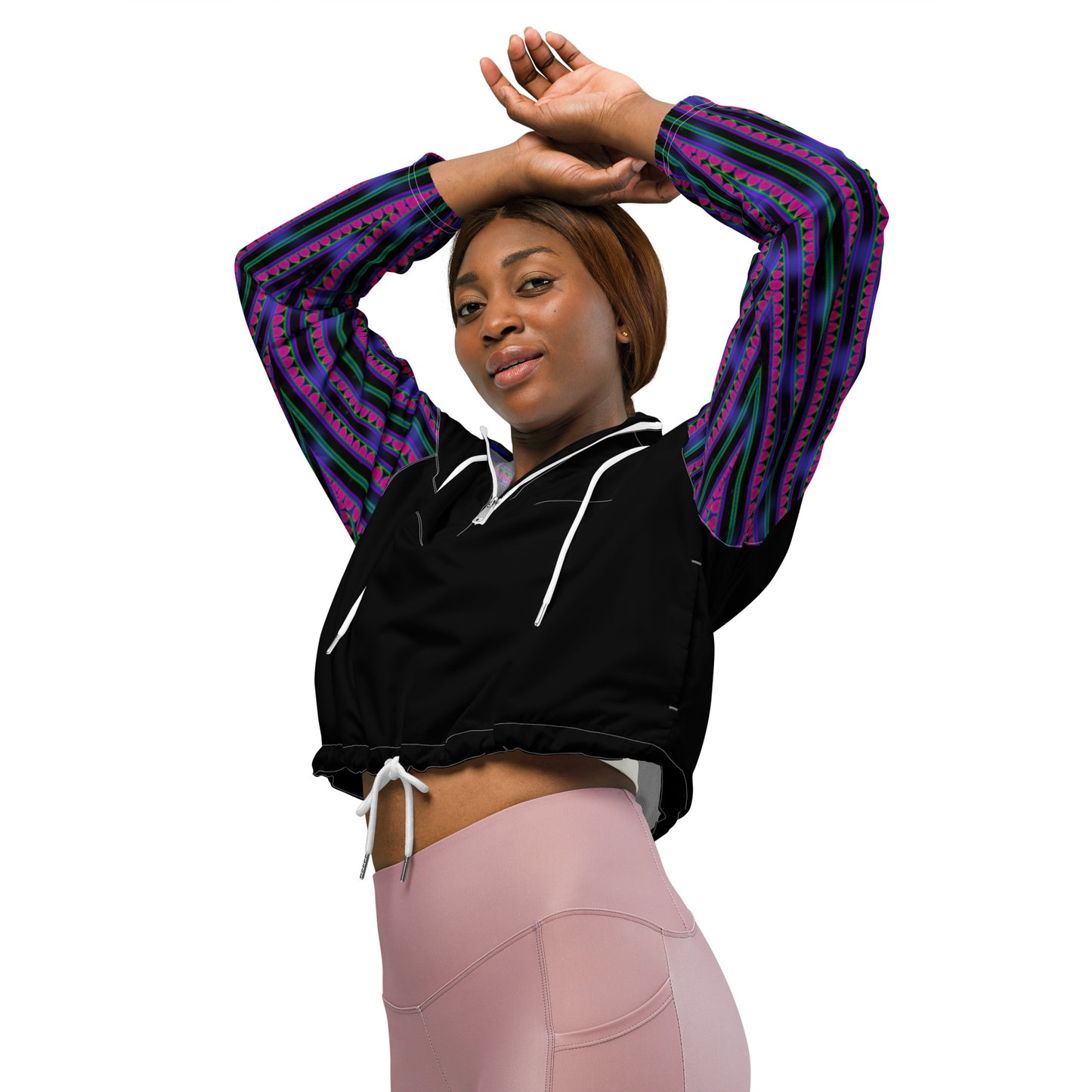 Space Daddy Women's Dark Heart Cropped Windbreaker