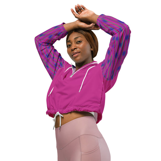 Space Daddy Women's Heart Lace Cropped Windbreaker