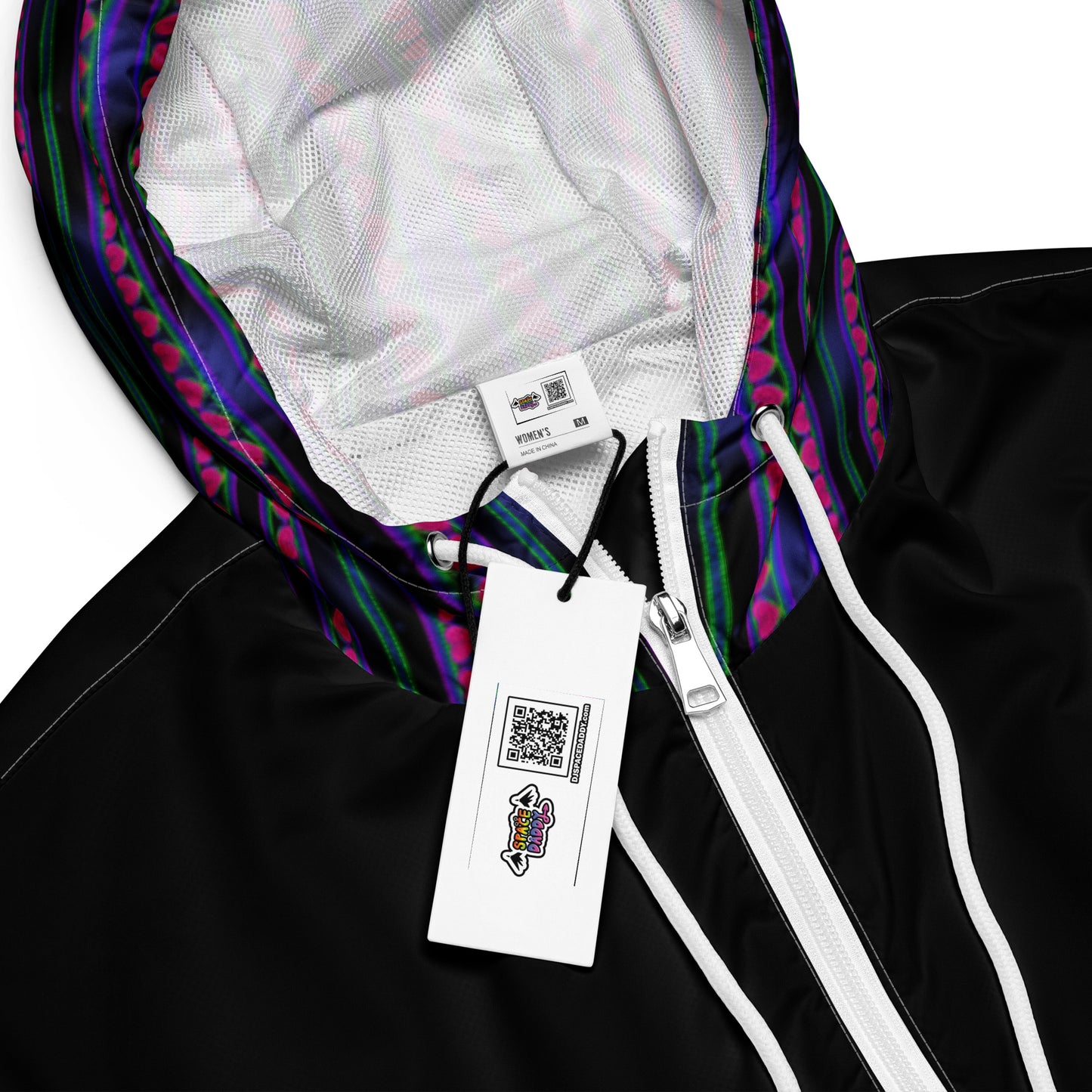 Space Daddy Women's Dark Heart Cropped Windbreaker