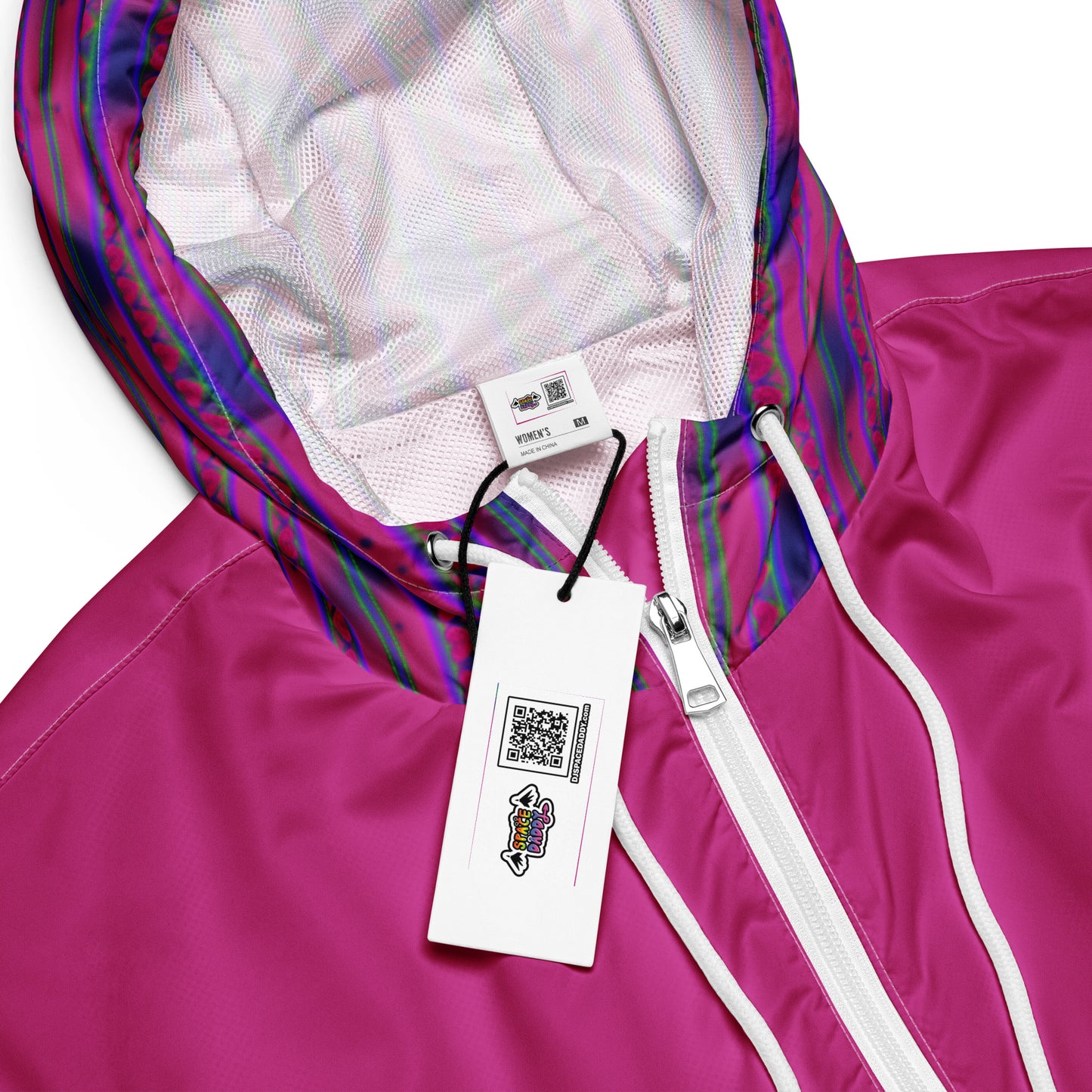 Space Daddy Women's Heart Lace Cropped Windbreaker