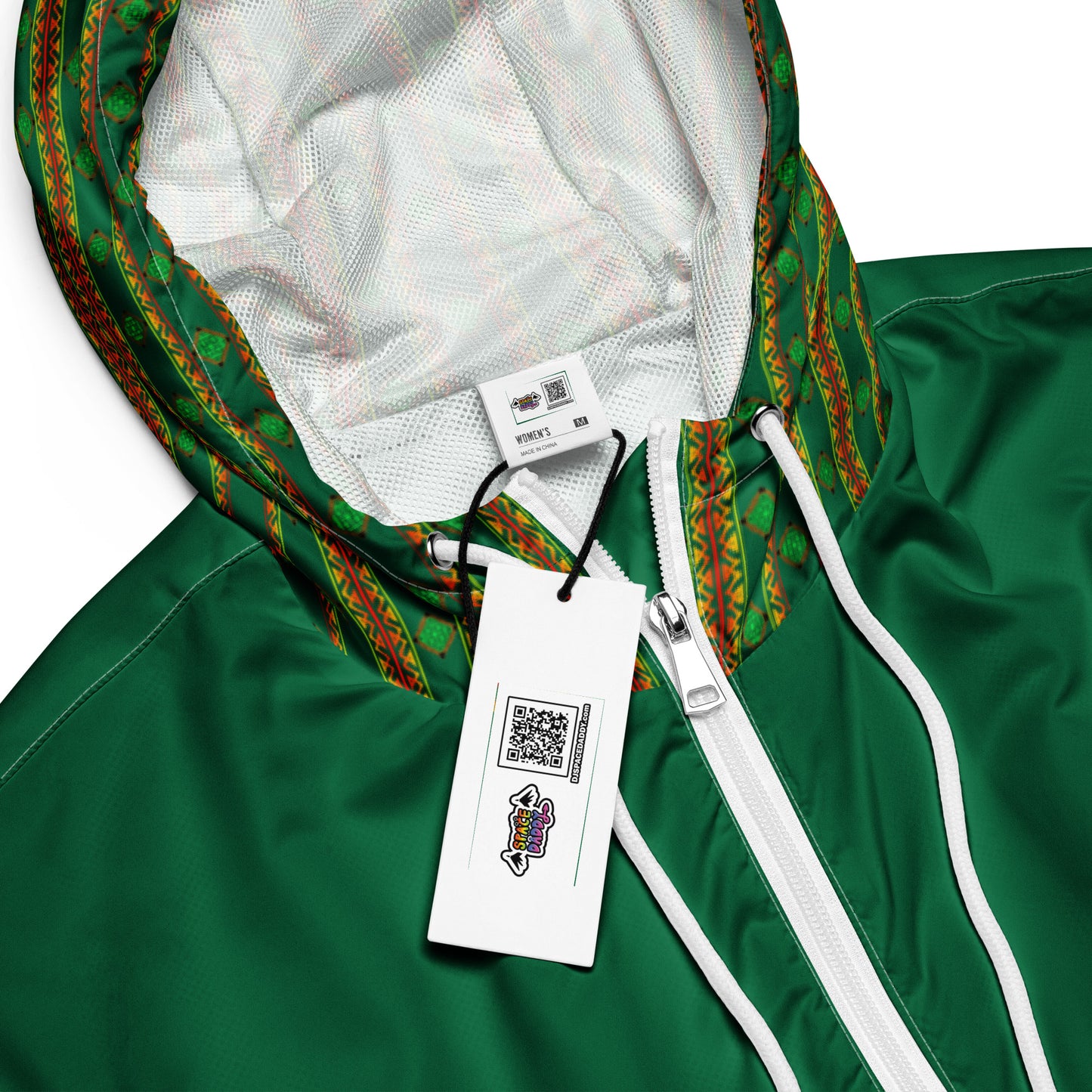 Space Daddy Women's Alien Emerald Cropped Windbreaker