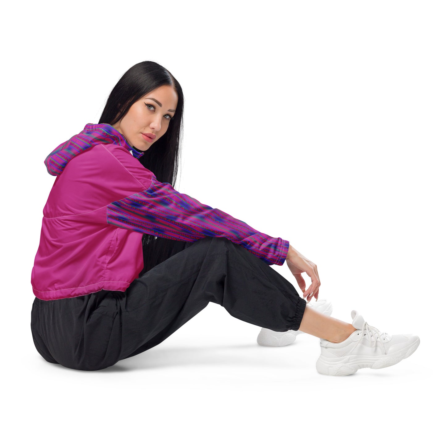 Space Daddy Women's Heart Lace Cropped Windbreaker