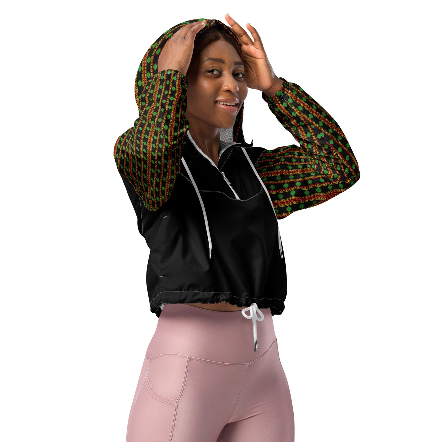 Space Daddy Women's Twilight Emerald Cropped Windbreaker