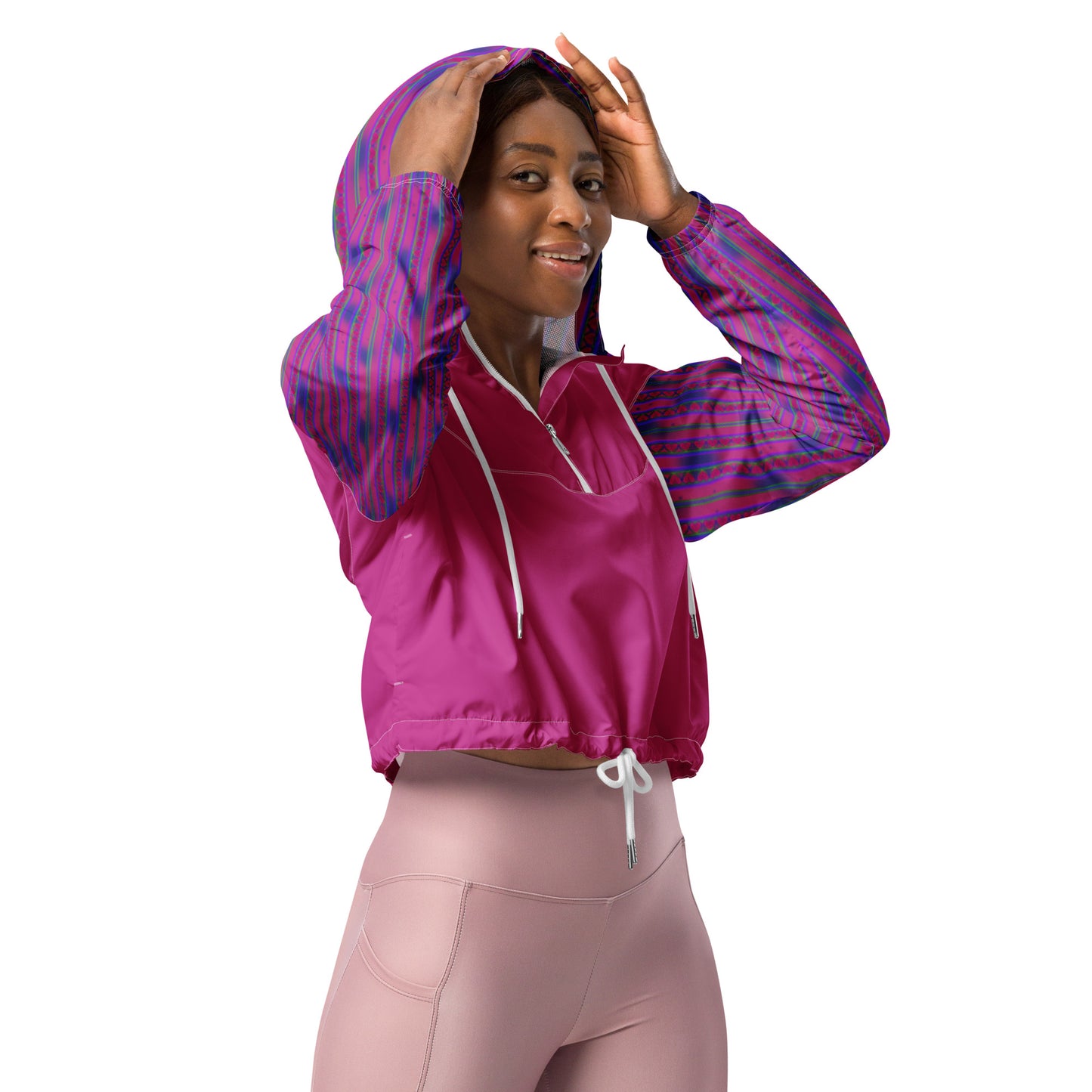 Space Daddy Women's Heart Lace Cropped Windbreaker