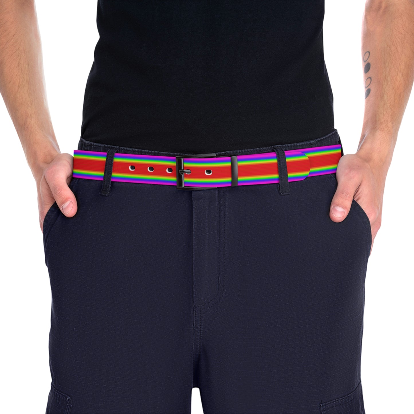 Rainbow Angel Leather Belt