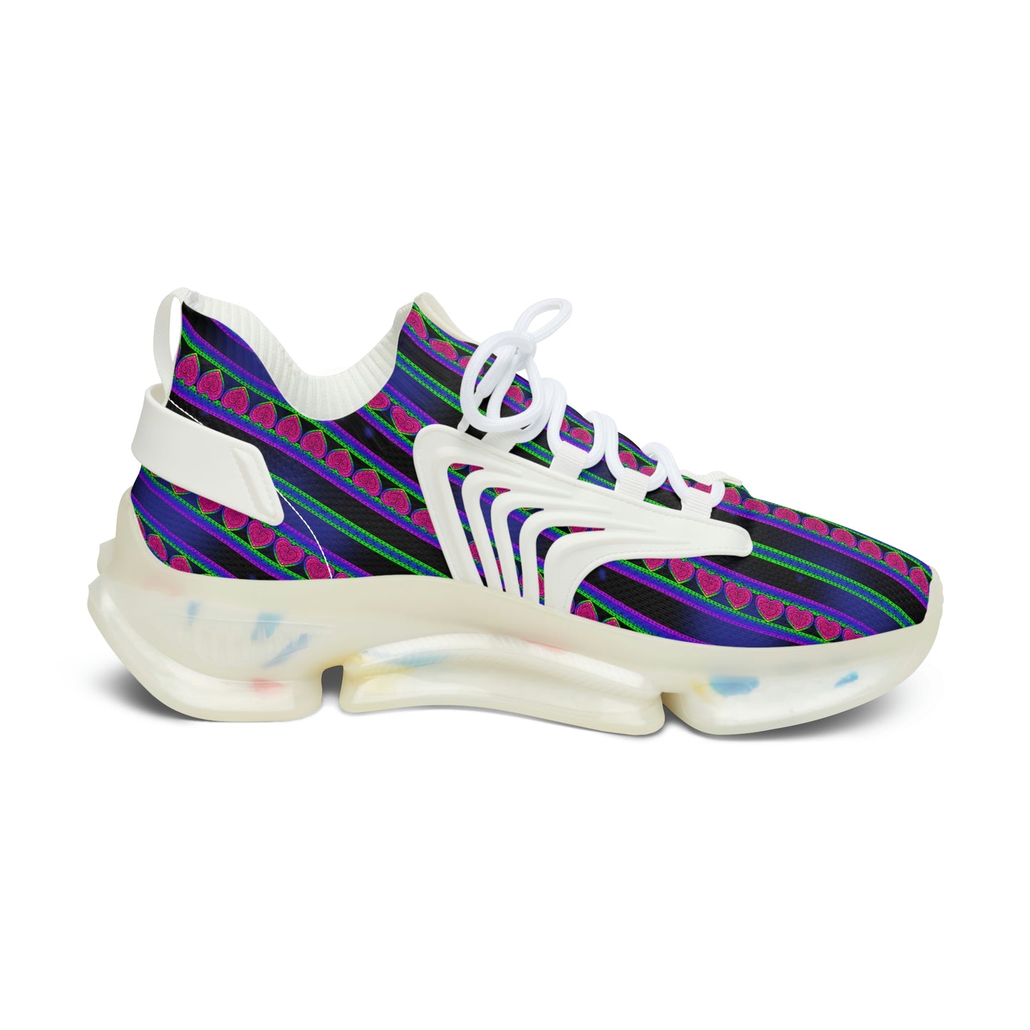 Women's Dark Heart Contrast Mesh Sneakers