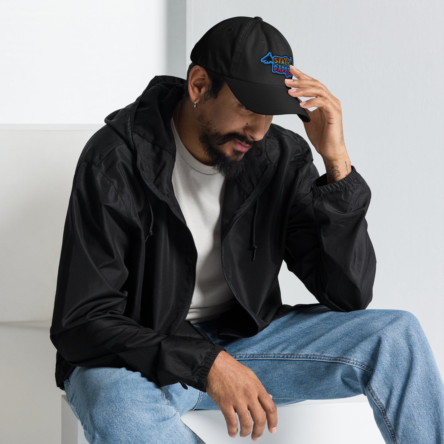 Space Daddy Black Dad Hat