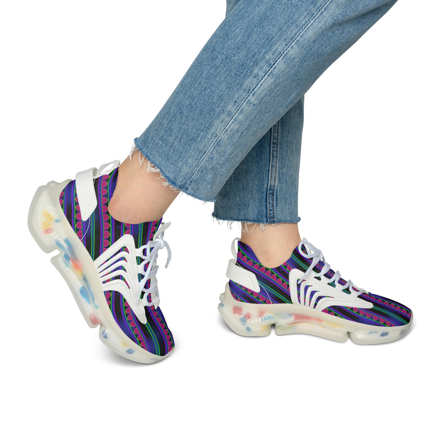 Women's Dark Heart Contrast Mesh Sneakers