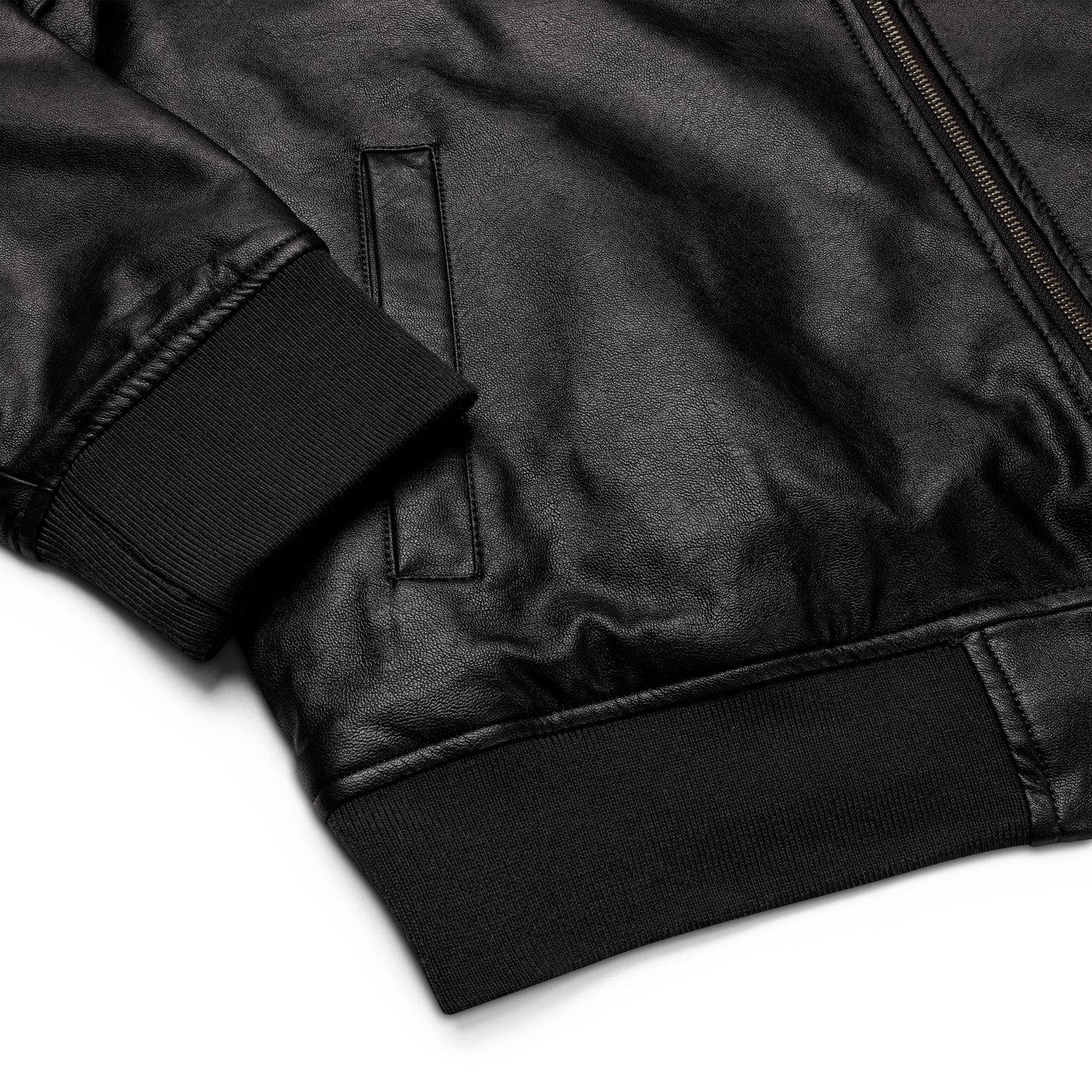Space Daddy Faux Leather Bomber Jacket