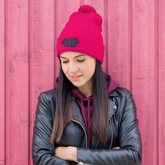 Space Daddy Pink Wing Pom-Pom Beanie