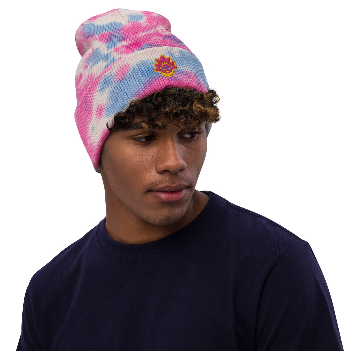 Space Daddy Cotton Candy Icon Tie Dye Beanie