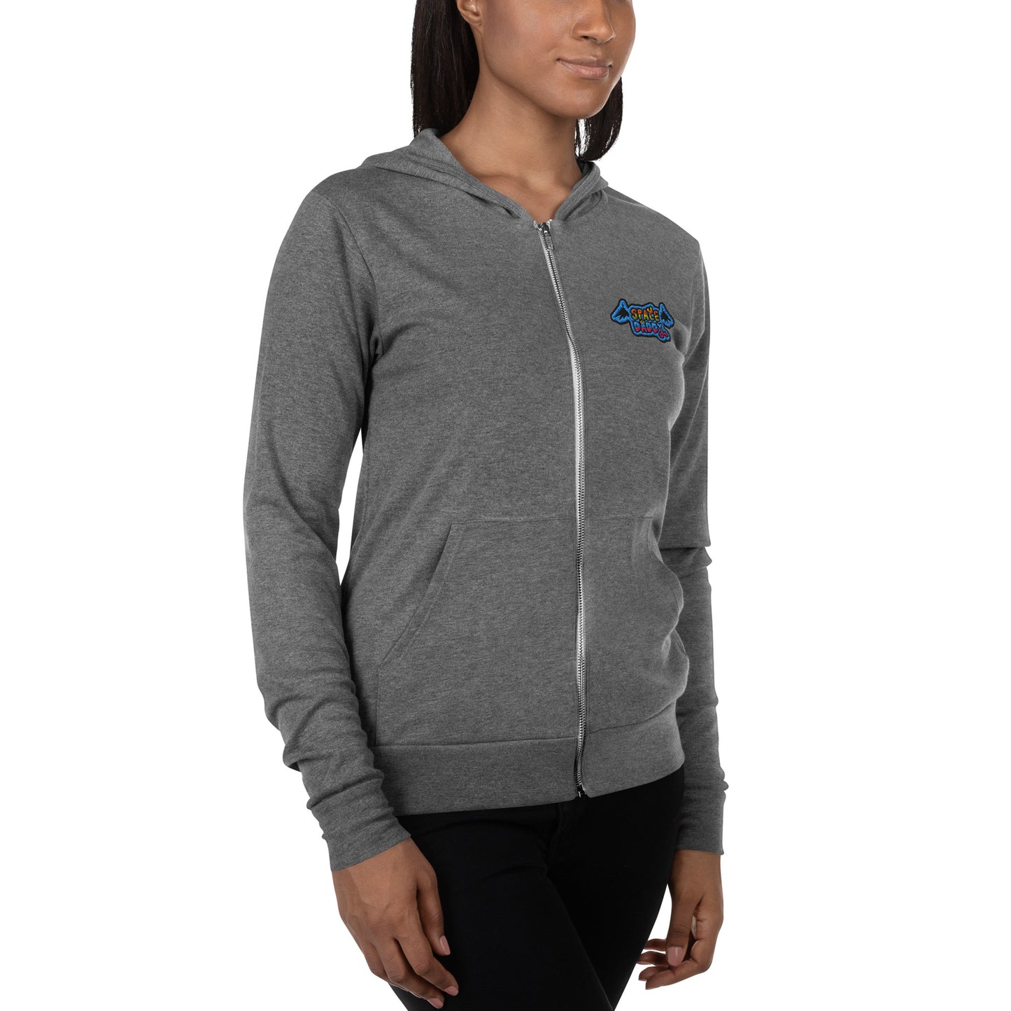 Space Daddy Embroidered Lightweight Summer Zip Hoodie