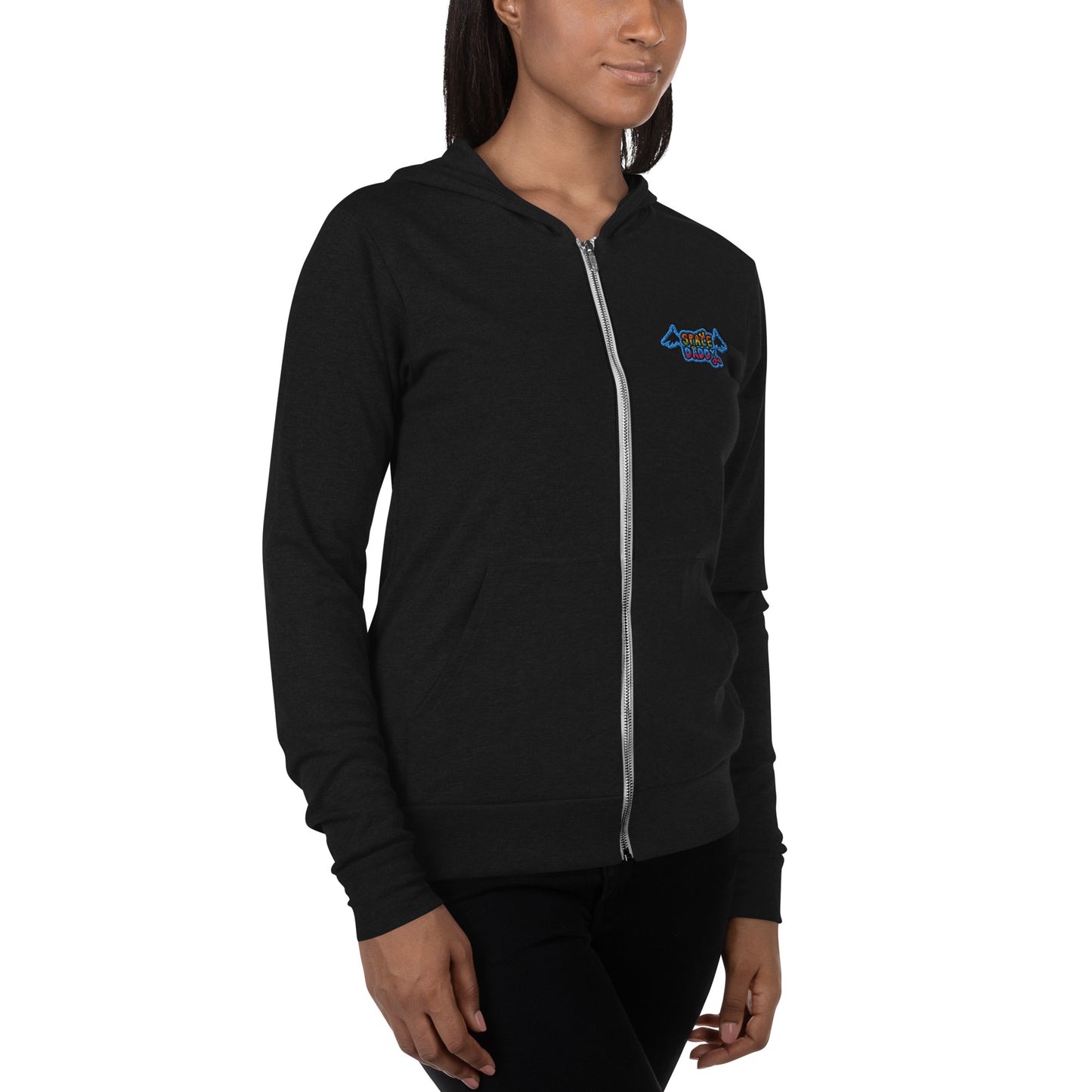 Space Daddy Embroidered Lightweight Summer Zip Hoodie