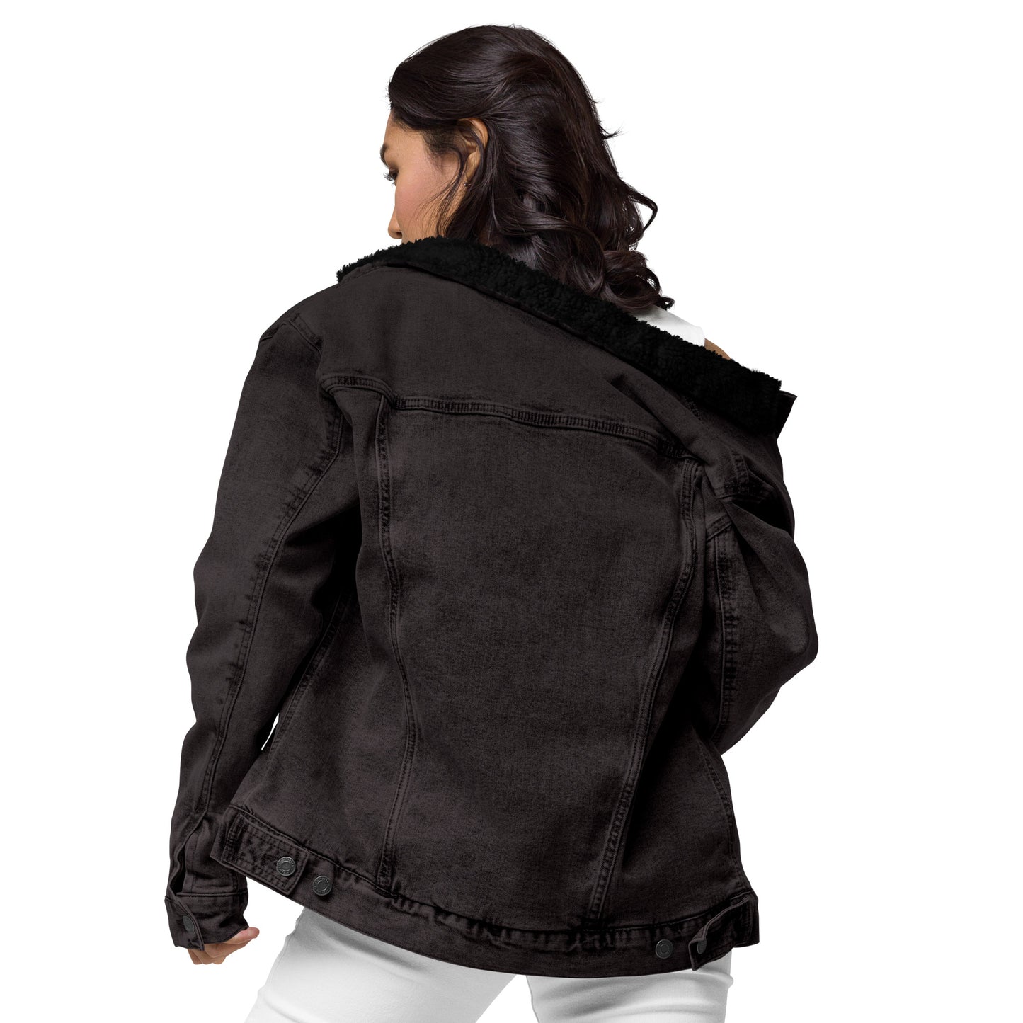 Space Daddy Black Denim Sherpa Jacket
