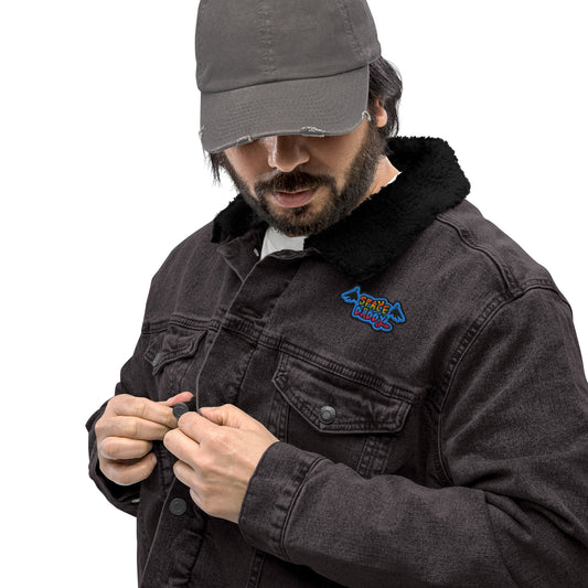 Space Daddy Black Denim Sherpa Jacket