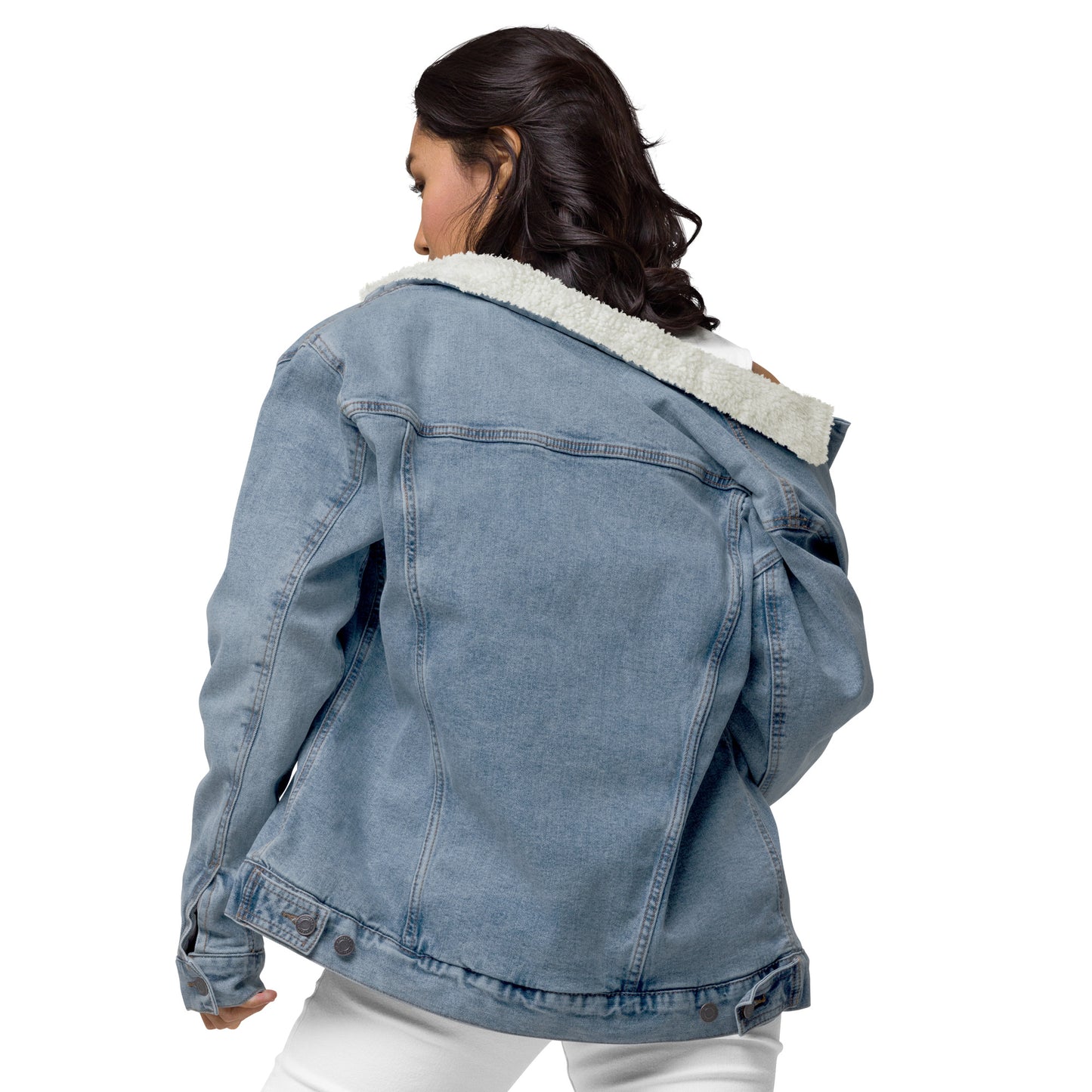 Space Daddy Light Denim Sherpa Jacket