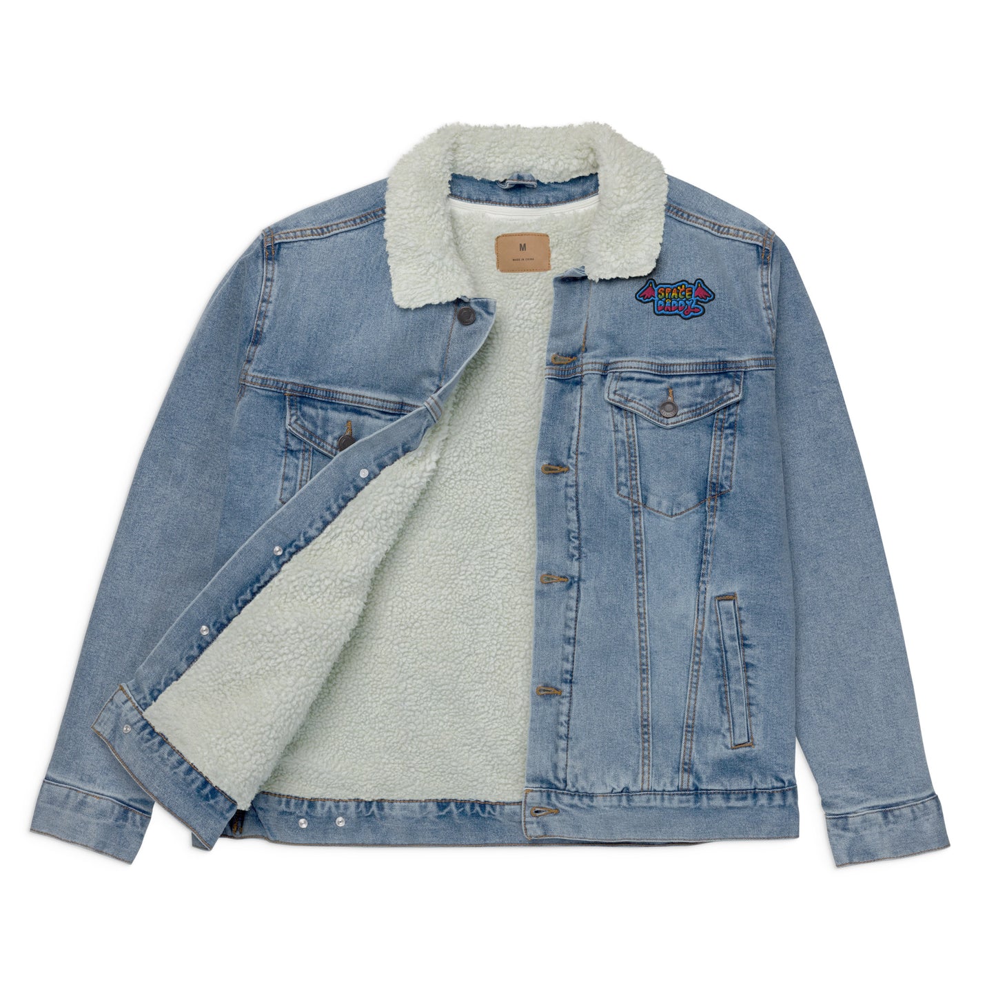 Space Daddy Light Denim Sherpa Jacket