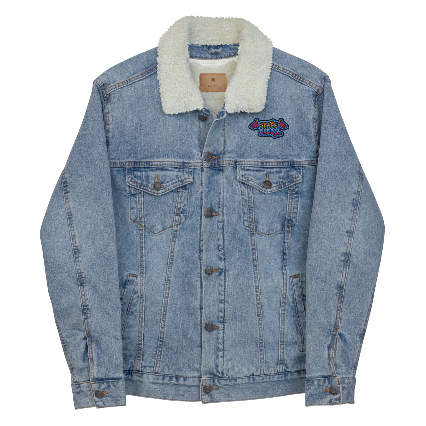 Space Daddy Light Denim Sherpa Jacket