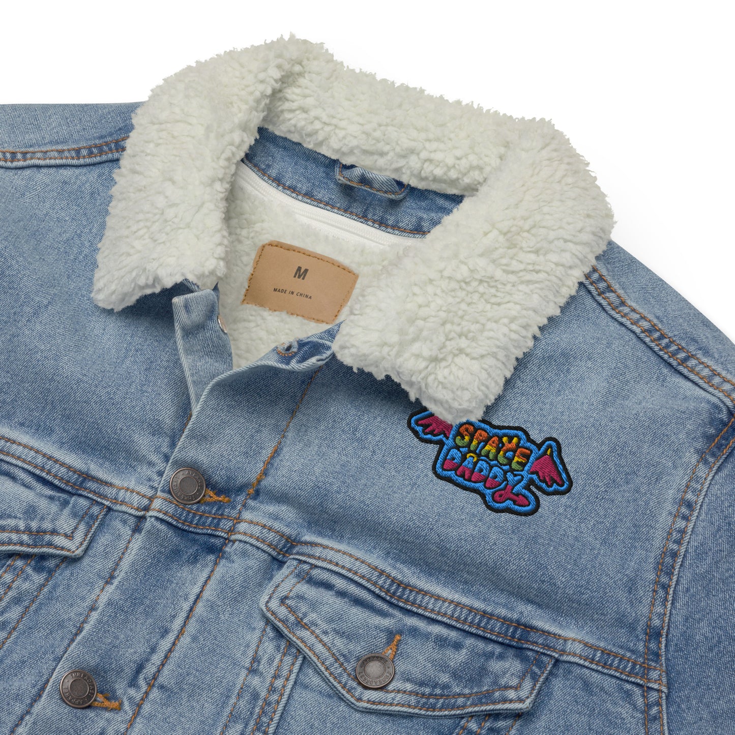 Space Daddy Light Denim Sherpa Jacket