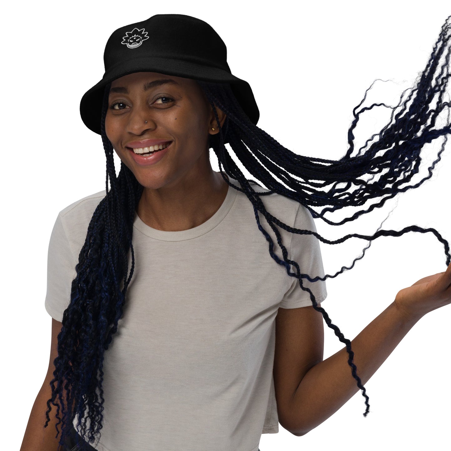 Space Daddy Icon Black Terry Cloth Classic Bucket Hat