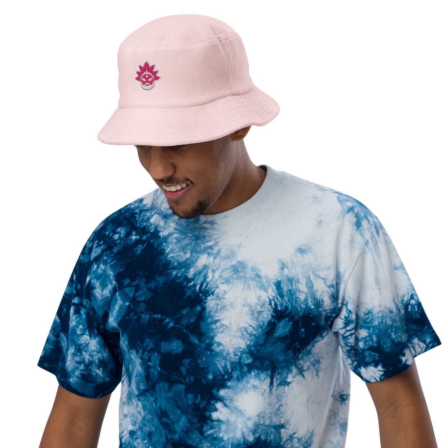 Space Daddy Pink Icon Terry Cloth Bucket Hat