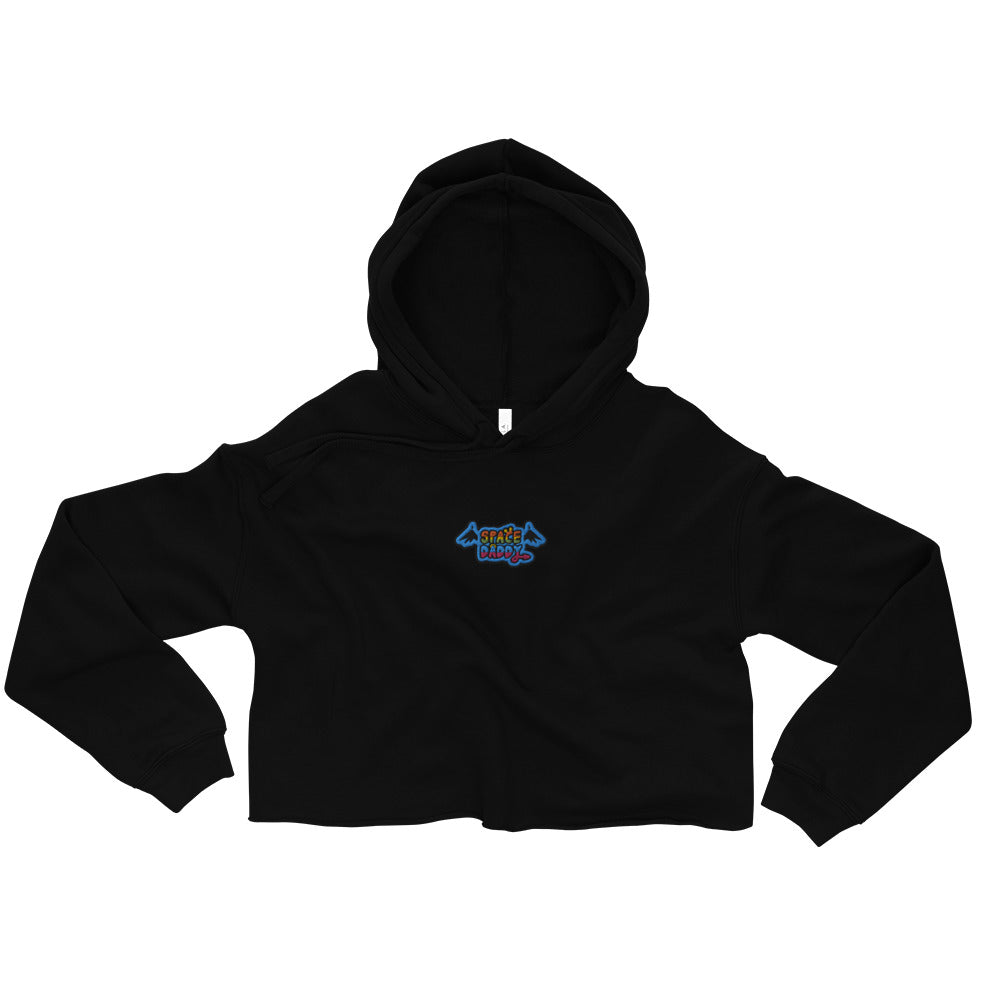 Space Daddy Embroidered Crop Top Hoodie