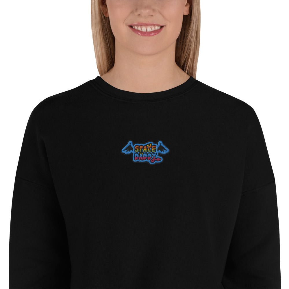 Space Daddy Embroidered Cropped Sweatshirt