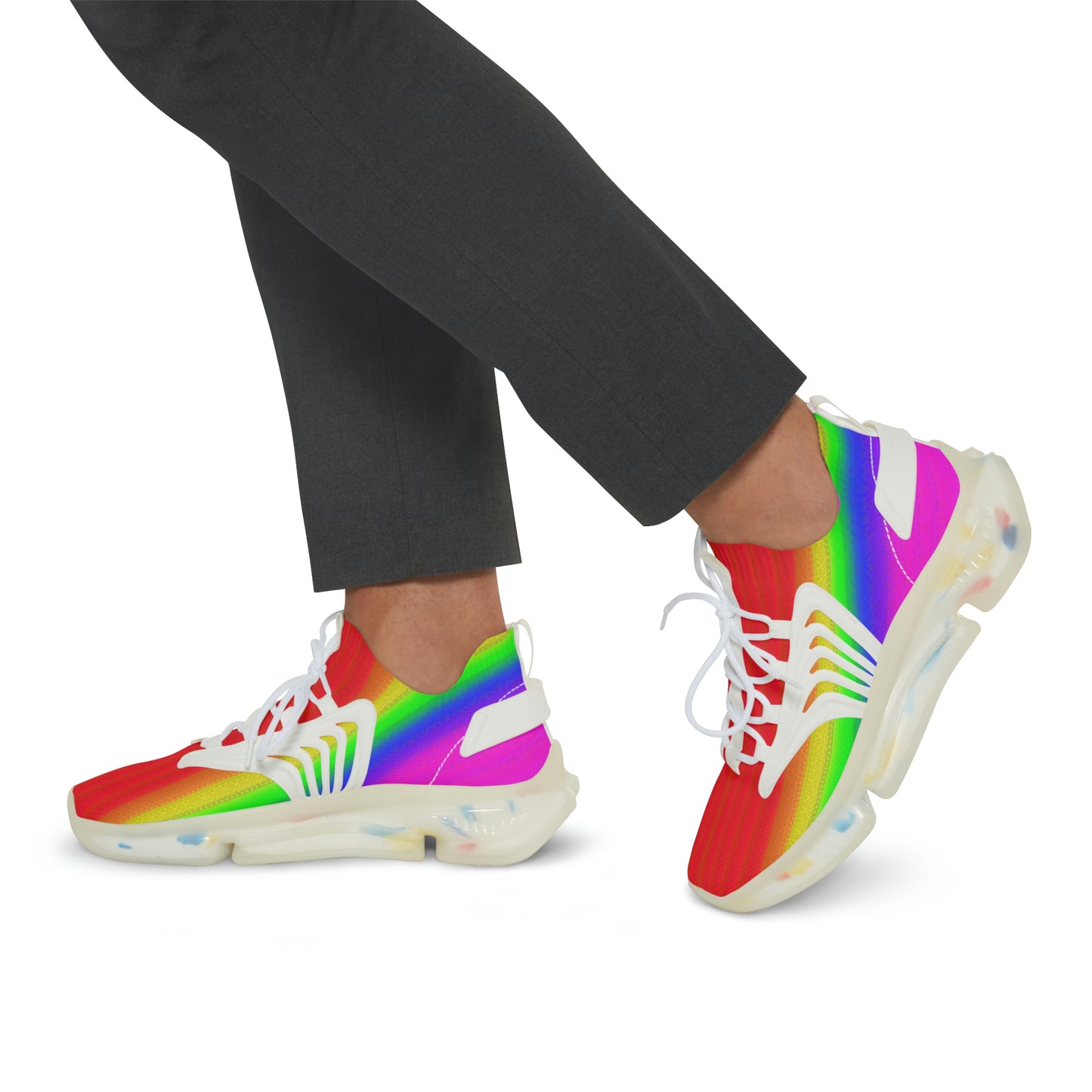 Men's Space Daddy Rainbow Nova Mesh Athletic Sneakers